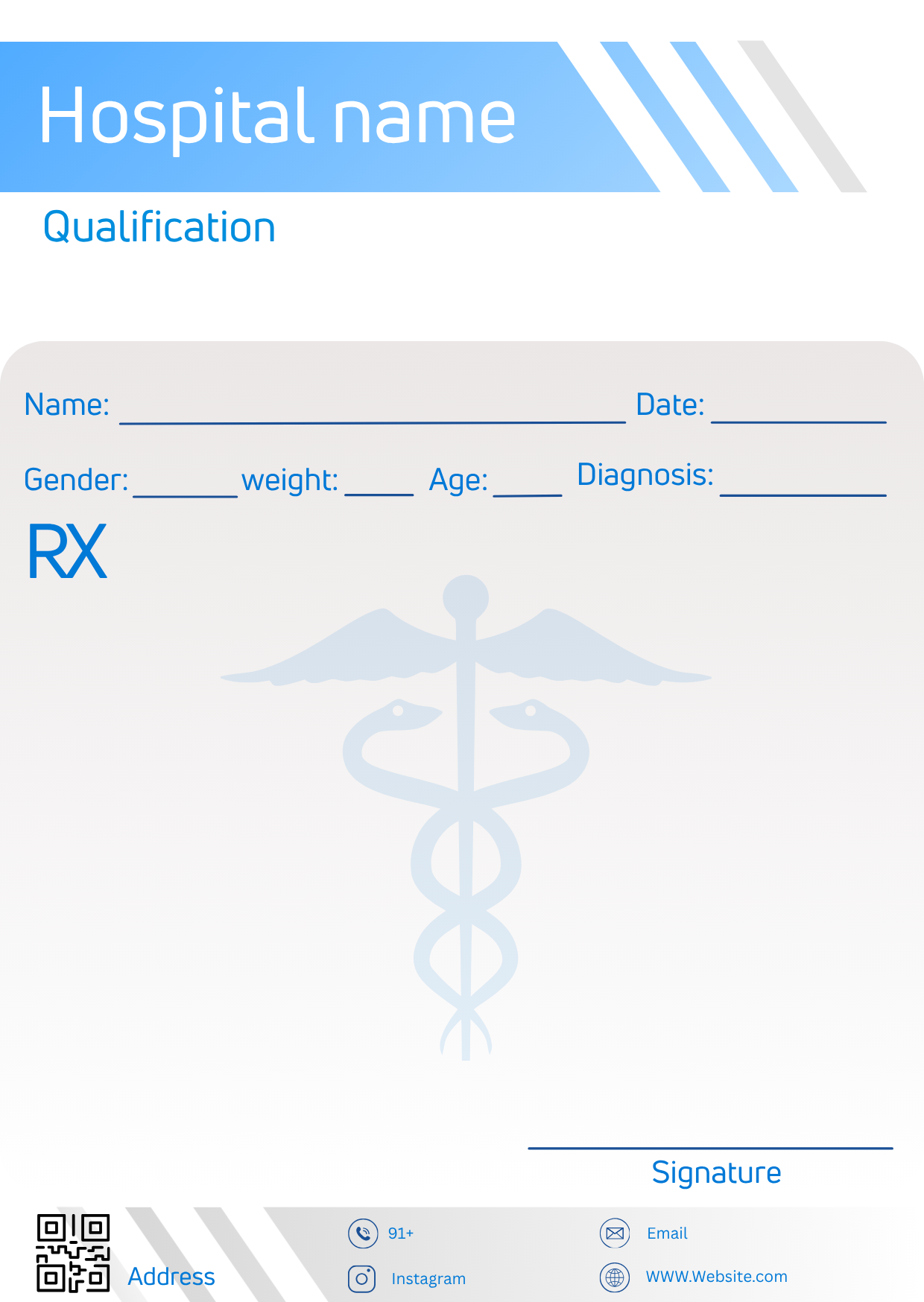 Dark Clinic Header prescription pad template