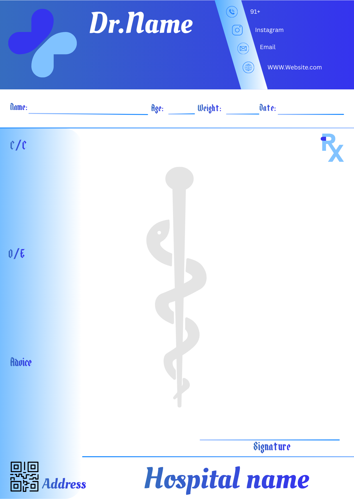 Blue Wave Classic prescription pad template