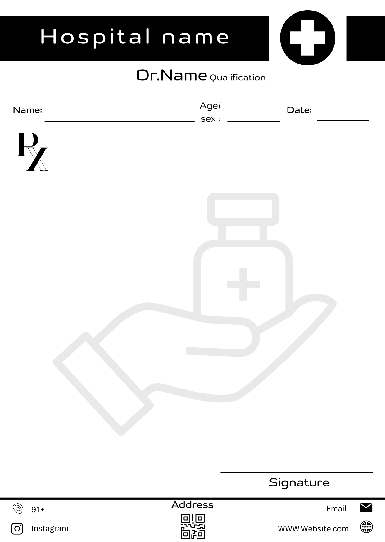 Elegant Minimal prescription pad template