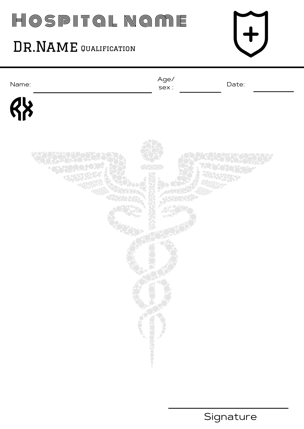 Classic Clean prescription pad template