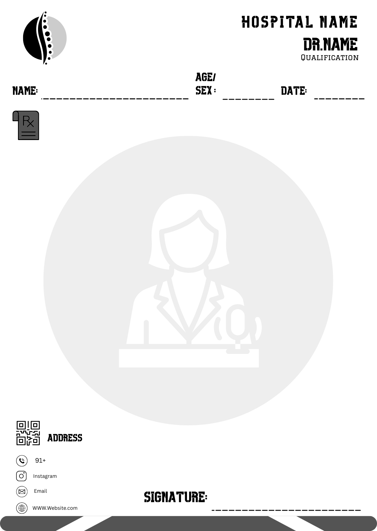 Black & White Classic prescription pad template