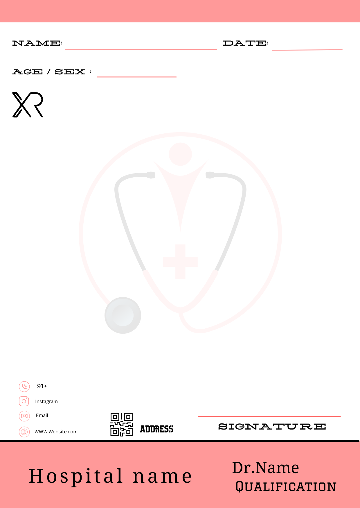 Monochrome Bold prescription pad template