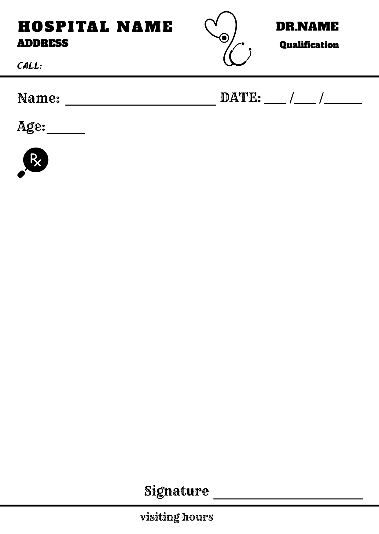 Teal Gradient prescription pad template
