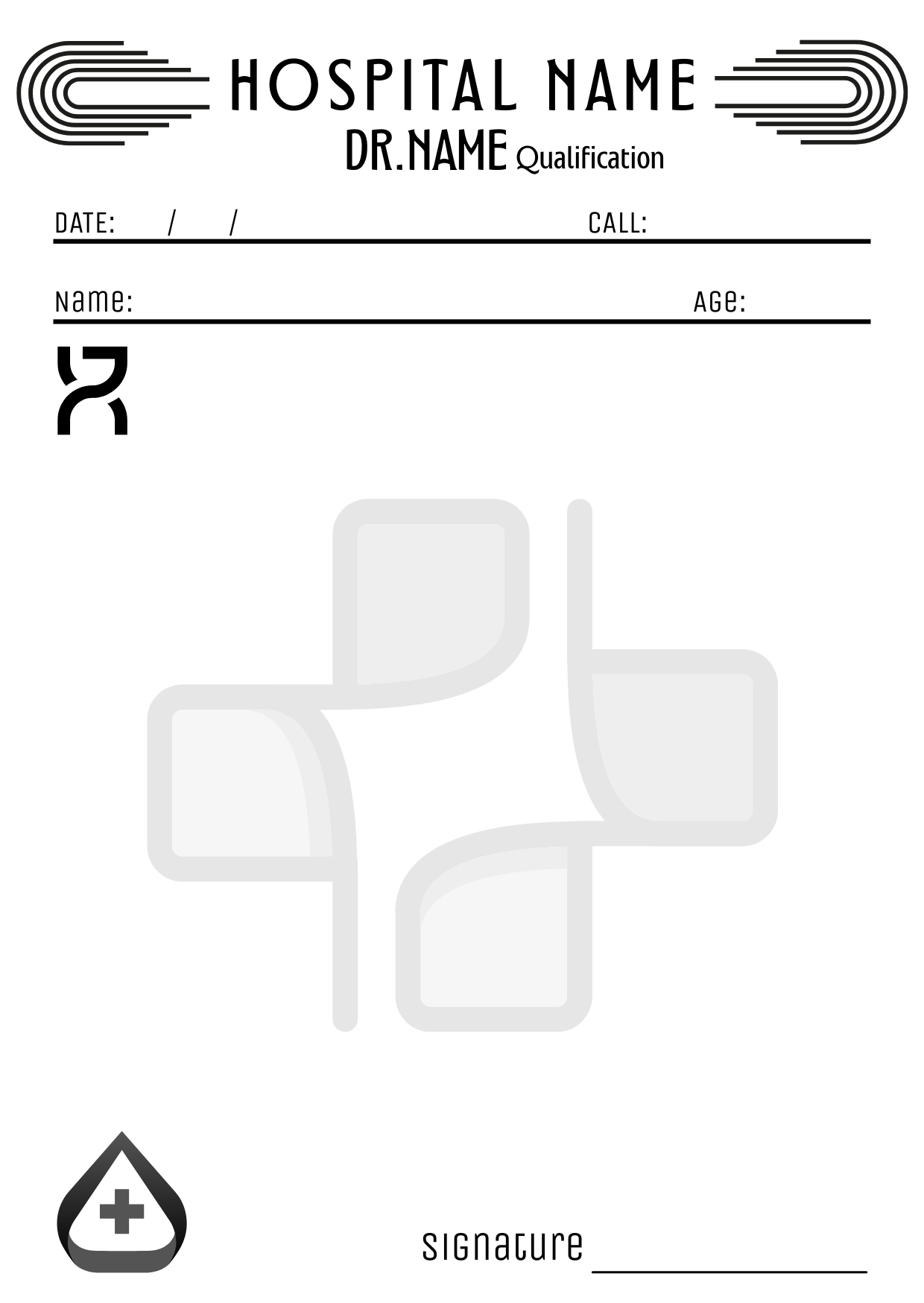 Dark Premium prescription pad template